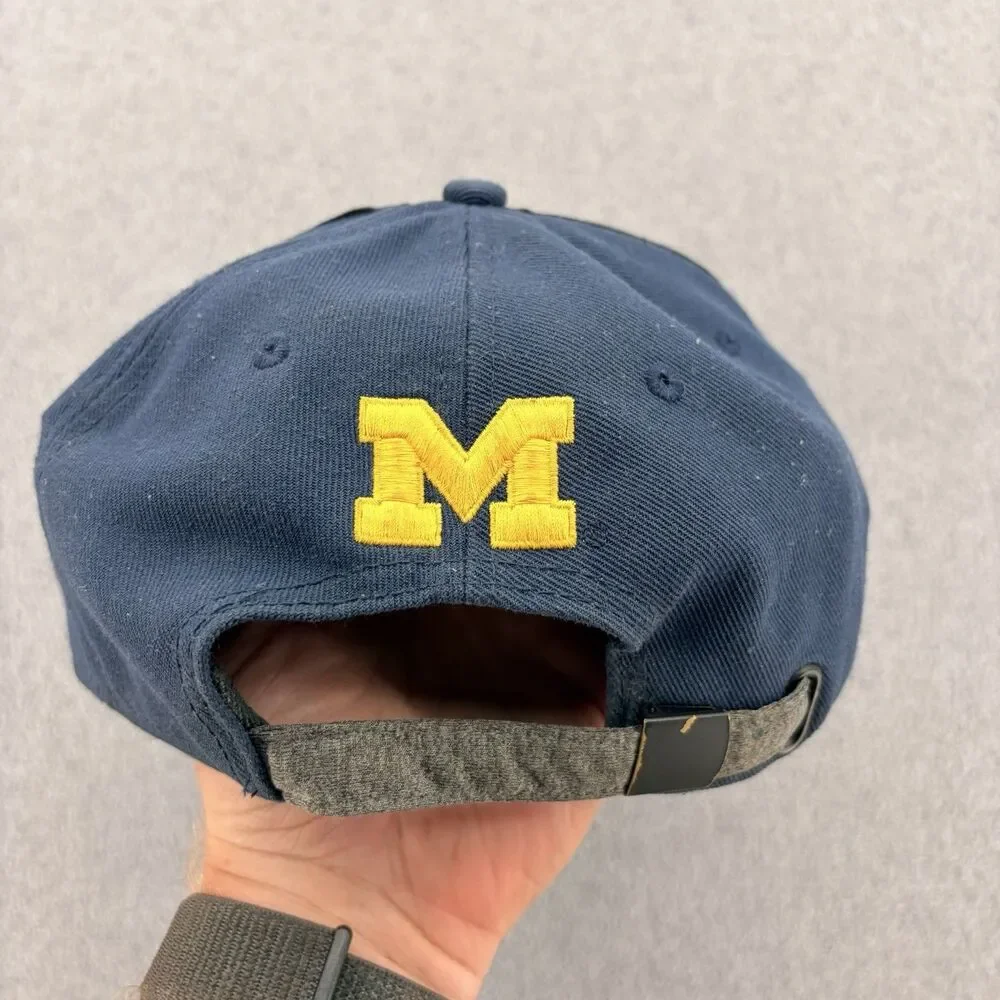 Jordan Michigan Wolverines Adjustable Hat Navy Gray Jumpman NCAA Cap OSFM